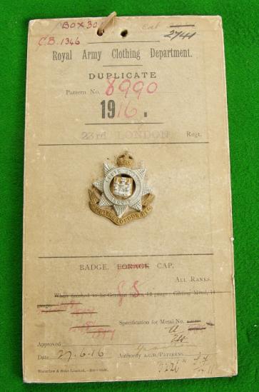23rd. Battalion County of London Regiment.